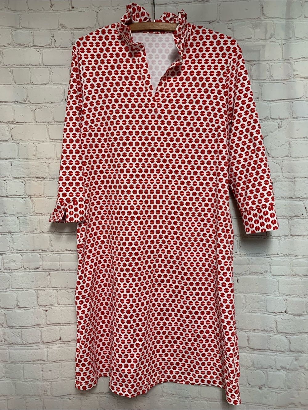 NWOT J. McLaughlin Red & White Printed Stretch Shift Dress Size S​